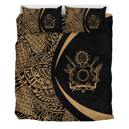 Cook Islands Bedding Set Lauhala Gold Circle Style