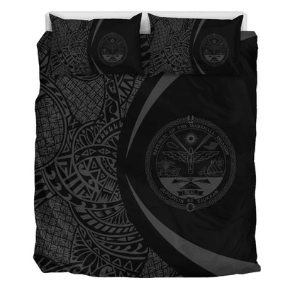 Marshall Islands Bedding Set Lauhala Gray Circle Style