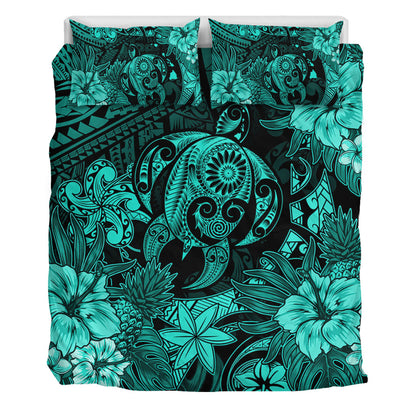 Hawaii Bedding Set Tribal Polynesia Sea Turtle Design Pacific Dream