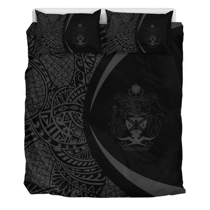 Solomon Islands Bedding Set Lauhala Gray Circle Style