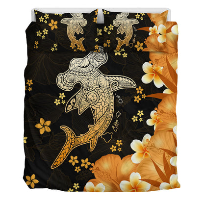 Hawaii Bedding Set Tribal Polynesia Shark Tattoo