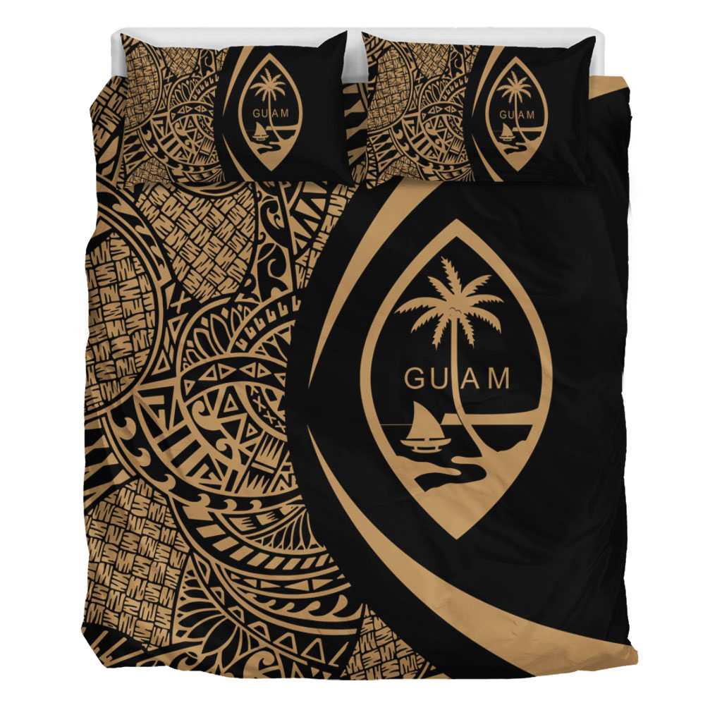 Guam Bedding Set Lauhala Gold Circle Style
