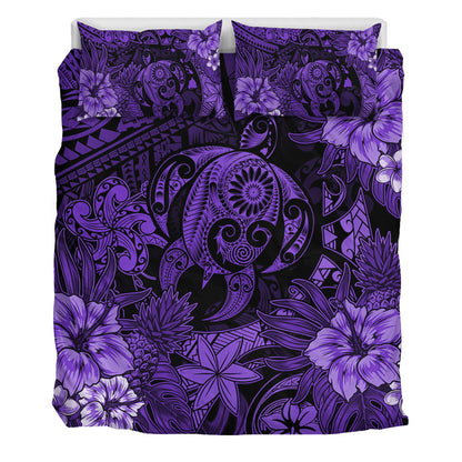 Hawaii Bedding Set Tribal Polynesia Sea Turtle Design Pacific Dream