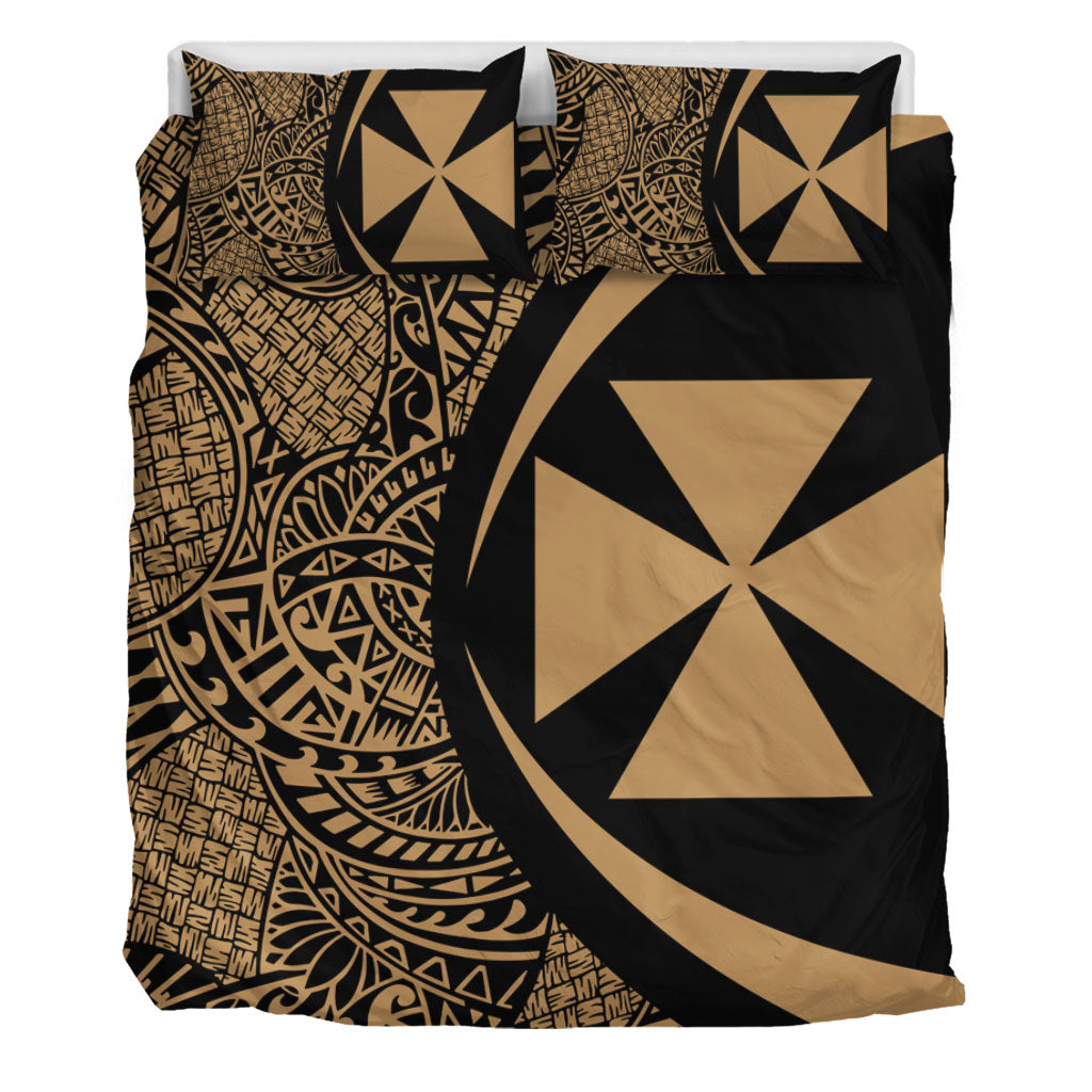 Wallis And Futuna Bedding Set Lauhala Gold Circle Style