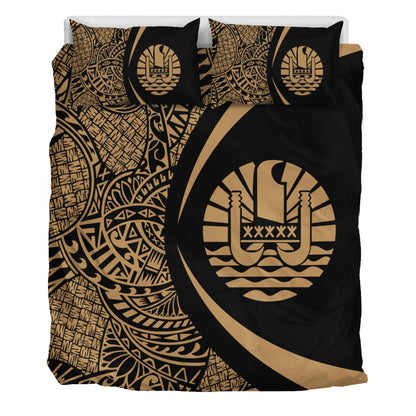 French Polynesia Bedding Set Lauhala Gold Circle Style