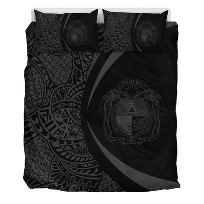 Nauru Bedding Set Lauhala Gray Circle Style