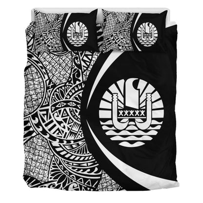 French Polynesia Bedding Set Lauhala White Circle Style