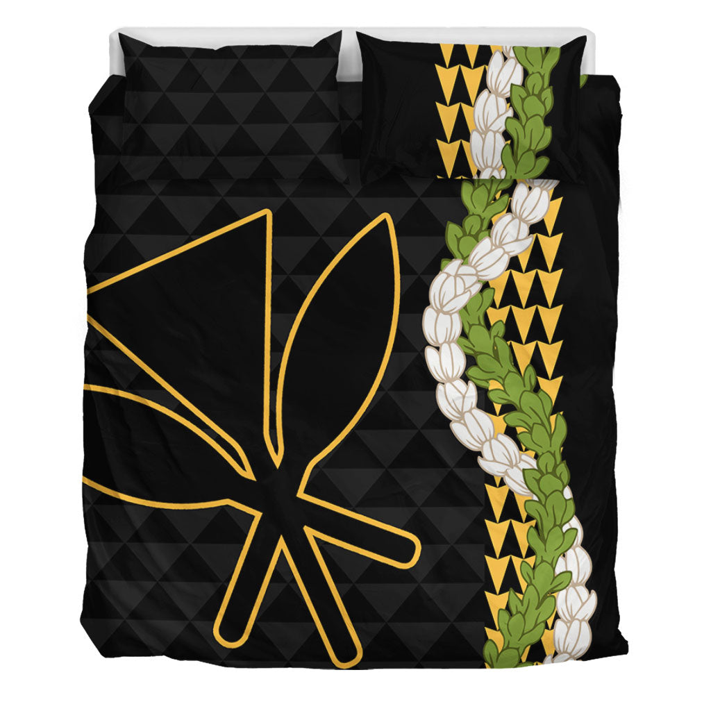 Hawaii Bedding Set Kanaka Maoli Puakenikeni Maile Flower Lei