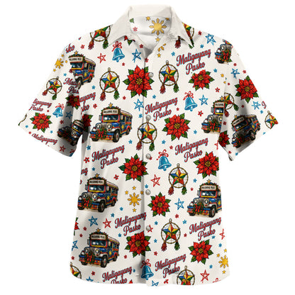 Philippines Filipinos Hawaiian Shirt Maligayang Pasko Jeepney Parol Christmas