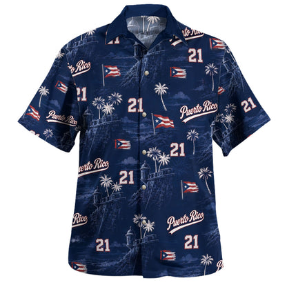 Puerto Rico Hawaiian Shirt Custom Old San Juan Night Heritage