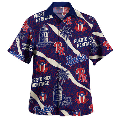 Puerto Rico Hawaiian Shirt Boricua Heritage El Morro Pride