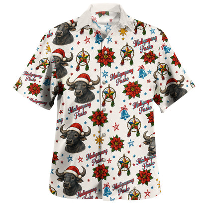 Philippines Filipinos Hawaiian Shirt Maligayang Pasko Carabao Parol Christmas