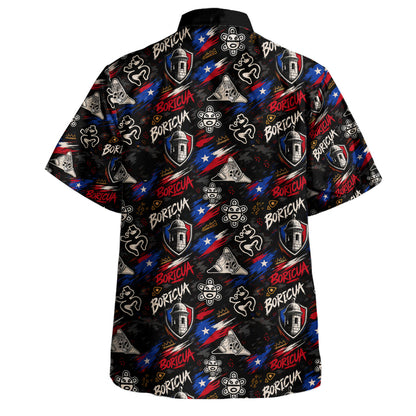 Puerto Rico Hawaiian Shirt Boricua Island Icons