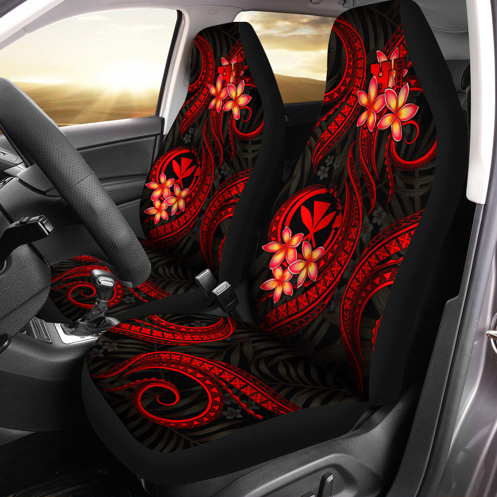 Polynesian Hawaii Car Seat Covers - Red Plumeria