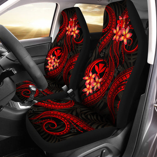 Polynesian Hawaii Car Seat Covers - Red Plumeria