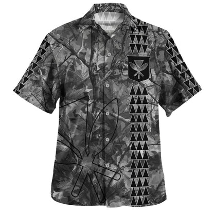 Hawaii Hawaiian Shirt Woodland Kanaka Camo Style