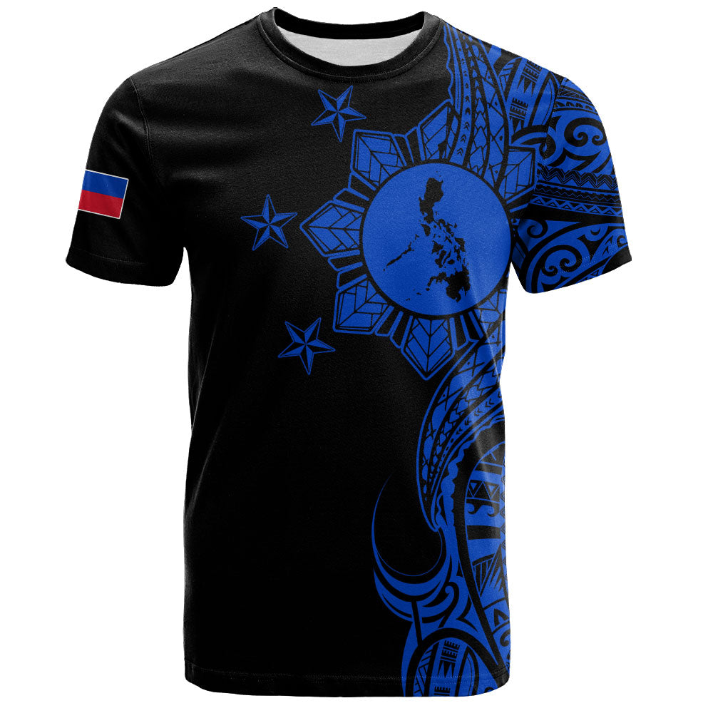 Philippines Filipinos T-Shirt Flag Sun Map Tribal Fusion Style