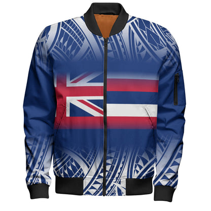 Hawaii Bomber Jacket Polynesian Tribal Aloha Hawaii Flag