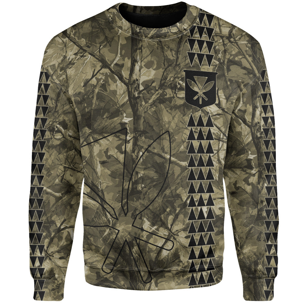 Hawaii Sweatshirt Woodland Kanaka Camo Style