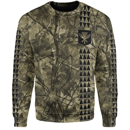 Hawaii Sweatshirt Woodland Kanaka Camo Style