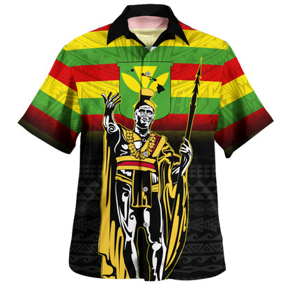 Hawaii Hawaiian Shirt King Kamehameha Flag Kanaka Maoli Tribal Tattoo