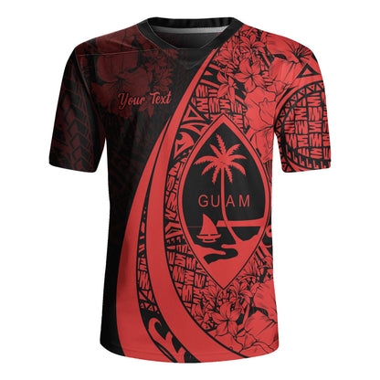 Guam Rugby Jersey Custom Hibiscus Flower Symbols Style