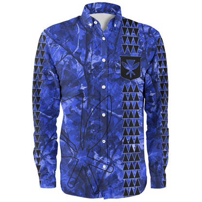 Hawaii Long Sleeve Shirt Woodland Kanaka Camo Style