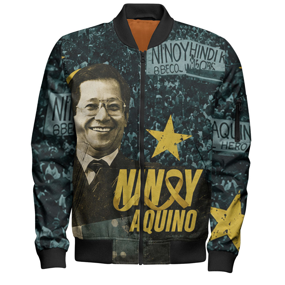 Philippines Filipinos Bomber Jacket Ninoy Aquino Philippine History Tribute Style