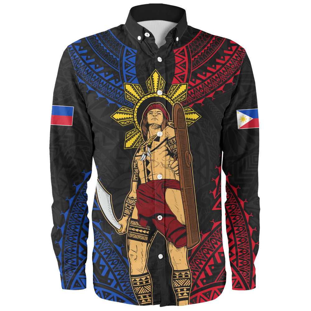 Philippines Filipinos Long Sleeve Shirt Lapu Lapu Tattoo Batok Tribal Motifs Designs