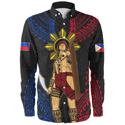 Philippines Filipinos Long Sleeve Shirt Lapu Lapu Tattoo Batok Tribal Motifs Designs