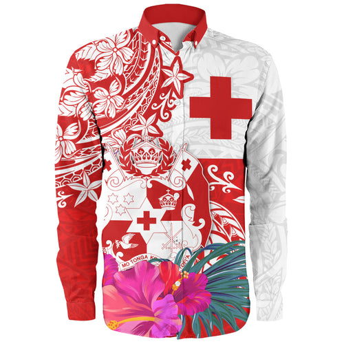 Tonga Long Sleeve Shirt Flag Tribal Tropical Style