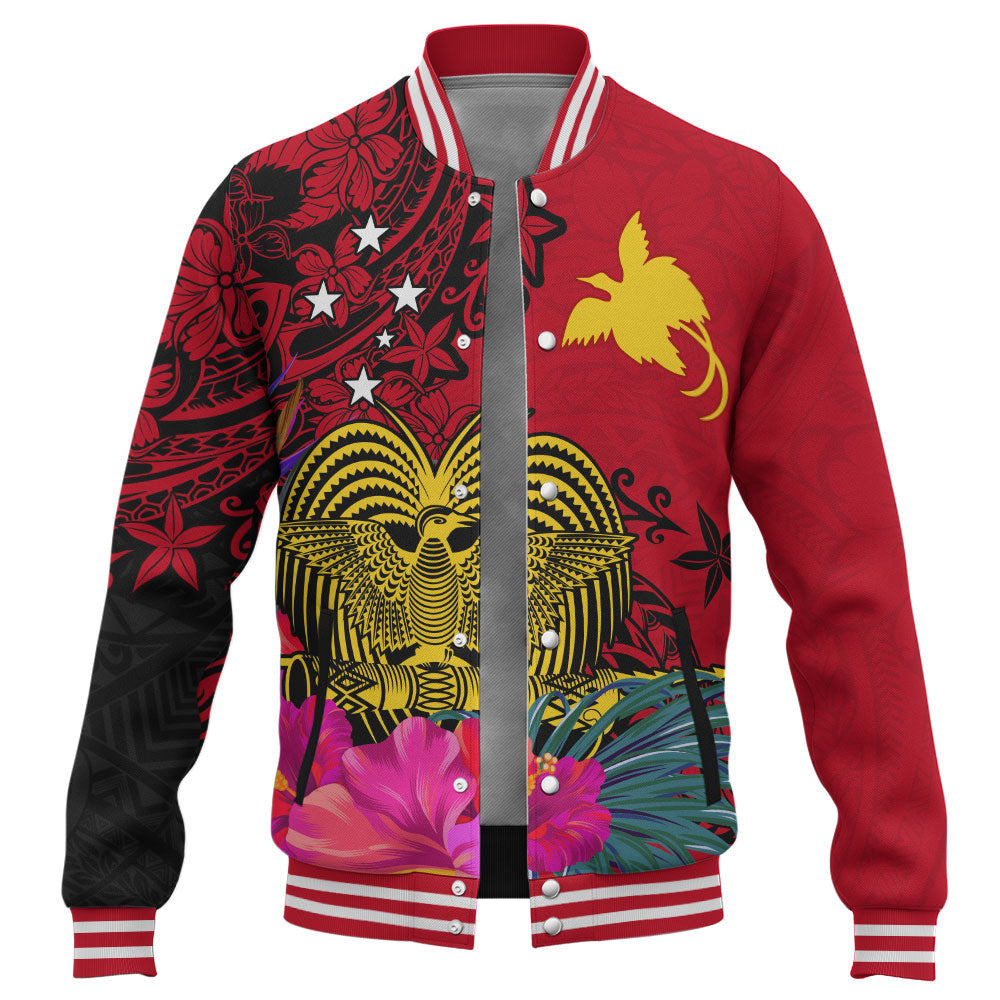Papua New Guinea Baseball Jacket Flag Tribal Tropical Style