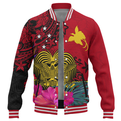 Papua New Guinea Baseball Jacket Flag Tribal Tropical Style