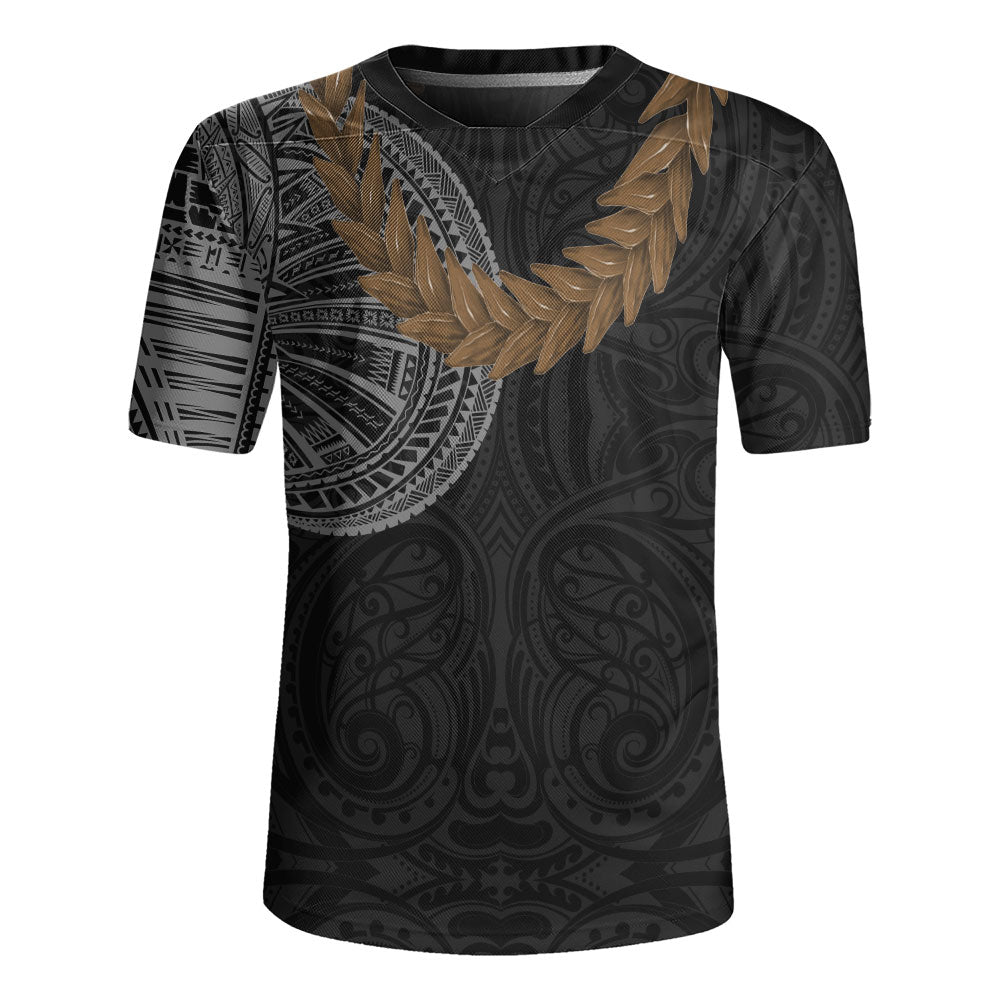 Samoa Rugby Jersey Tattoo Roman Reigns With Ula Fala Style Brown