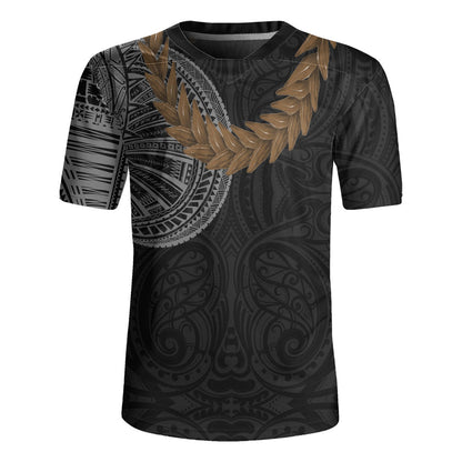 Samoa Rugby Jersey Tattoo Roman Reigns With Ula Fala Style Brown