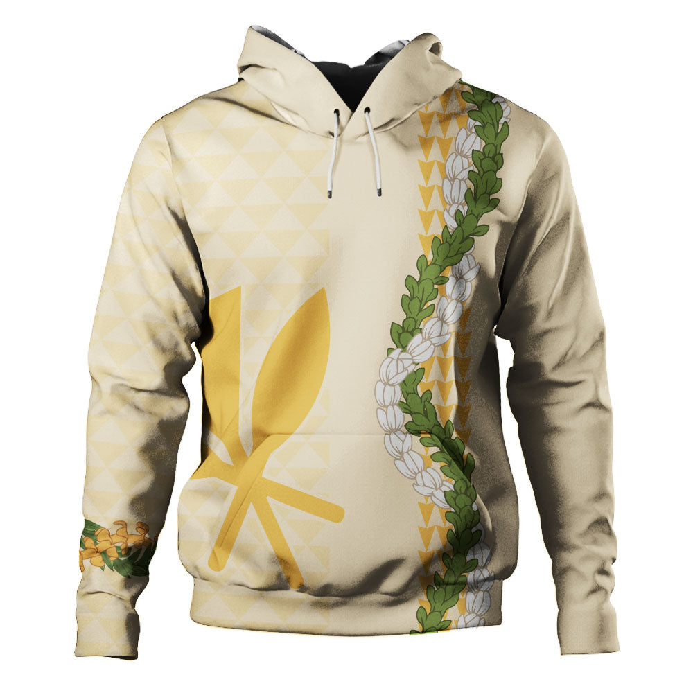 Hawaii Hoodie Kanaka Maoli Puakenikeni Maile Flower Lei