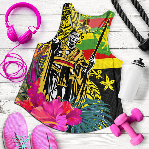 Hawaii Women Tank Kanaka Maoli King Flag Tribal Tropical Style