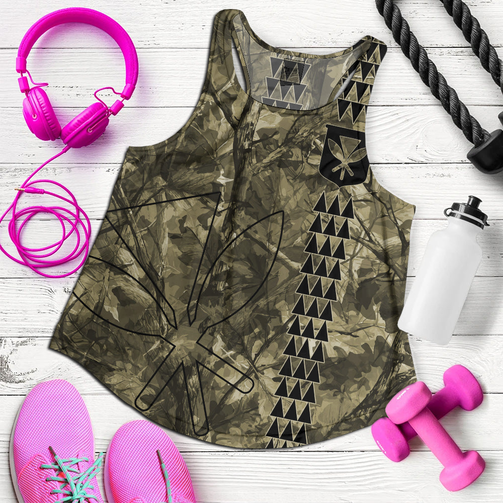 Hawaii Women Tank Woodland Kanaka Camo Style