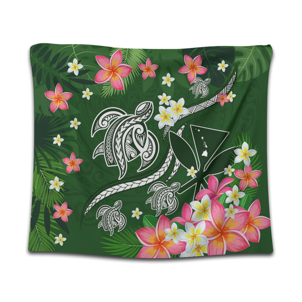 Hawaii Tapestry Aloha Island Turtle Plumeria Flower Tropical Fabric