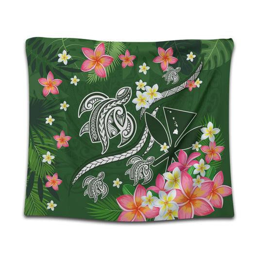 Hawaii Tapestry Aloha Island Turtle Plumeria Flower Tropical Fabric