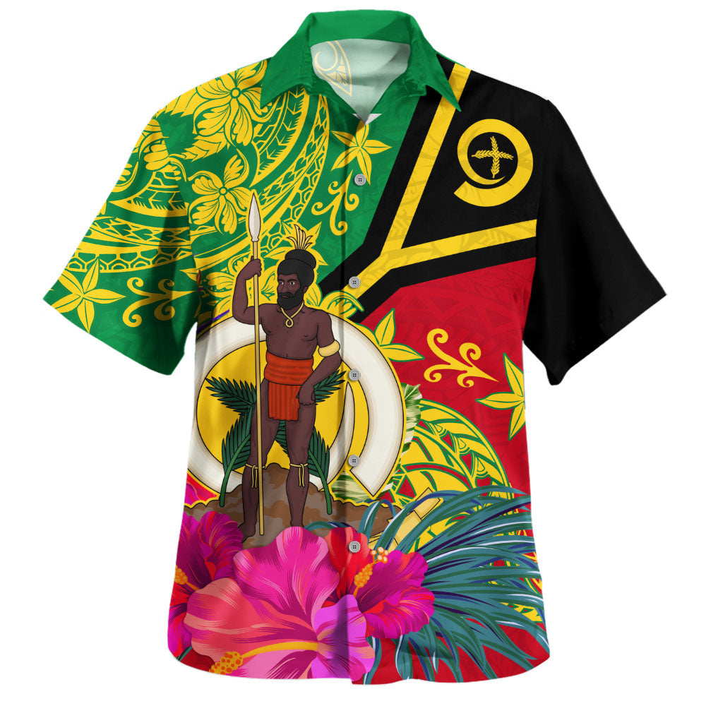 Vanuatu Hawaiian Shirt Flag Tribal Tropical Style