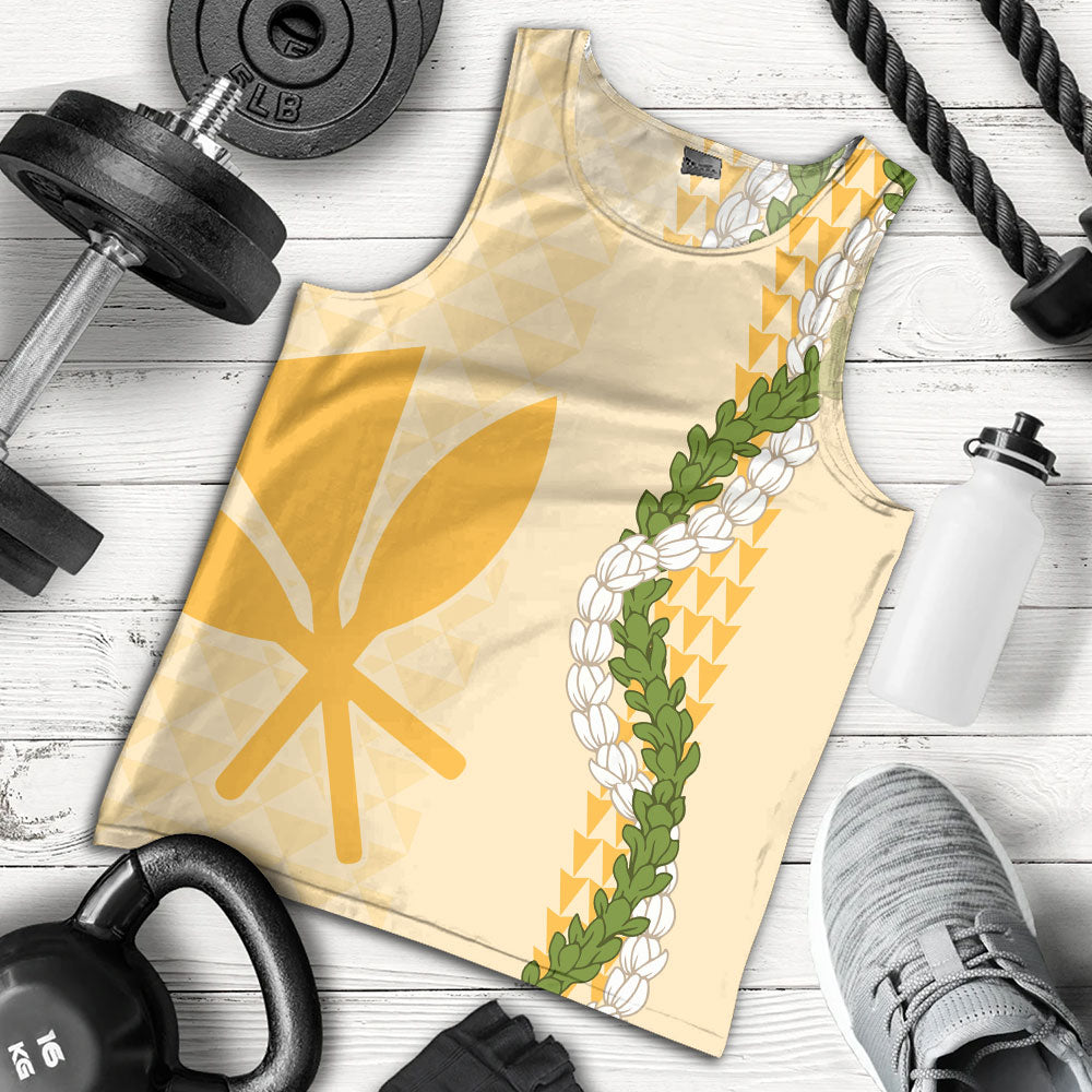 Hawaii Tank Top Kanaka Maoli Puakenikeni Maile Flower Lei