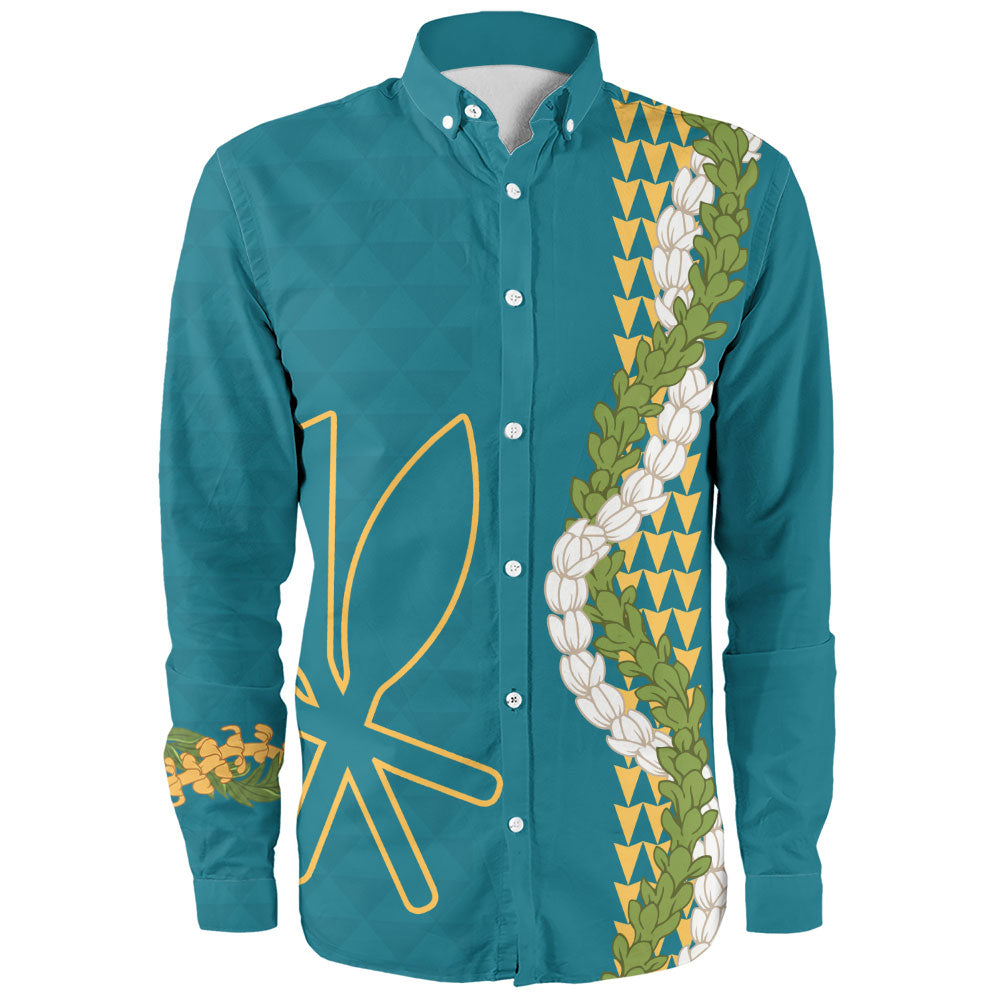 Hawaii Long Sleeve Shirt Kanaka Maoli Puakenikeni Maile Flower Lei