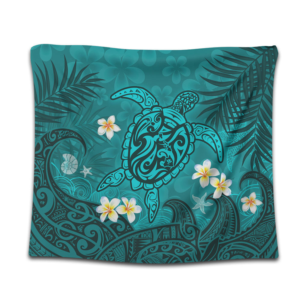 Hawaii Tapestry Hawaiian Sea Turtle & Floral Dreams