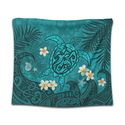 Hawaii Tapestry Hawaiian Sea Turtle & Floral Dreams