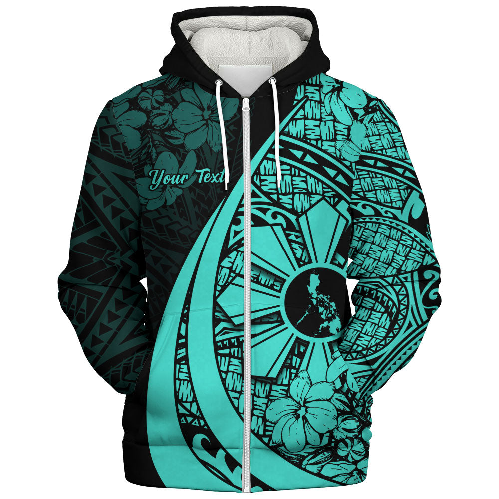 Philippines Filipinos Sherpa Hoodie Custom National Sampaguita Flower Symbols Style