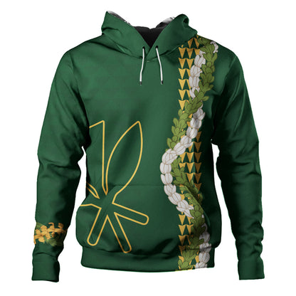Hawaii Hoodie Kanaka Maoli Puakenikeni Maile Flower Lei