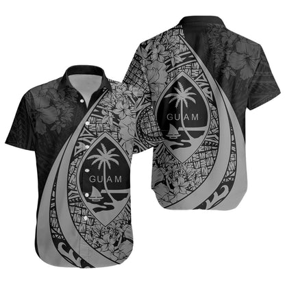 Guam Short Sleeve Shirt Custom Hibiscus Flower Symbols Style