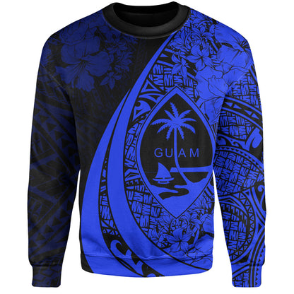 Guam Sweatshirt Custom Hibiscus Flower Symbols Style