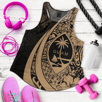Guam Women Tank Custom Hibiscus Flower Symbols Style
